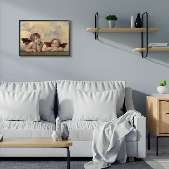Stupell Industries Classic Angels In Wonder Framed Oil Painting